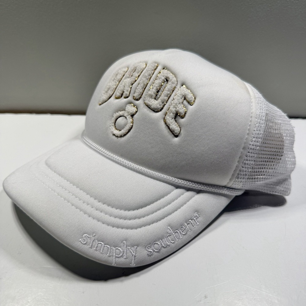 Simply Southern Bride Hat NWT White Embroidered
